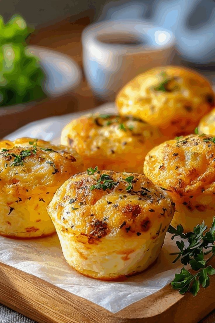 Bolinhos de ovo e queijo sem glúten dourados e apetitosos