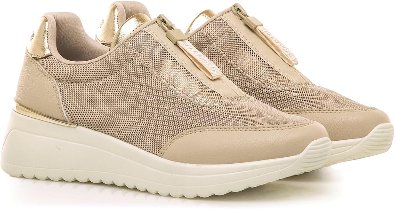 Sapatilhas Mariamare Femininas Salerno Bege e Ouro | 68545