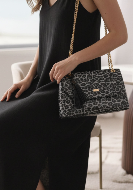 Bandoleira Noco Charol Leopardo Feminina Crossbody Animal Print