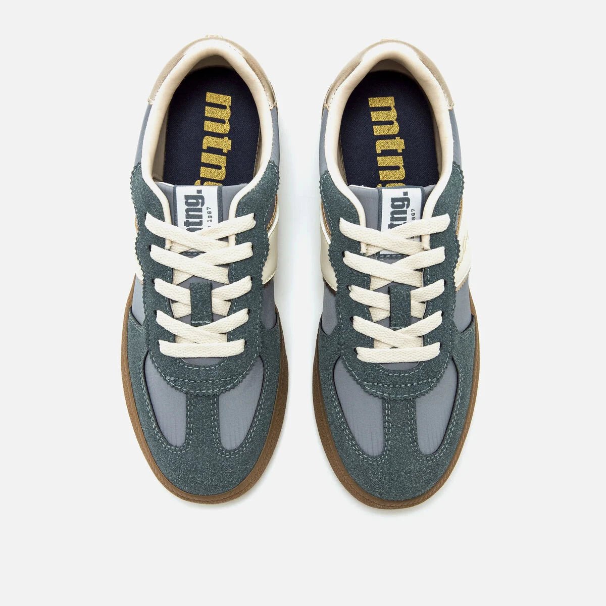 apatilhas Mustang Femininas Roy Azul Marinho e Dourado | 60860 - Roma Pell