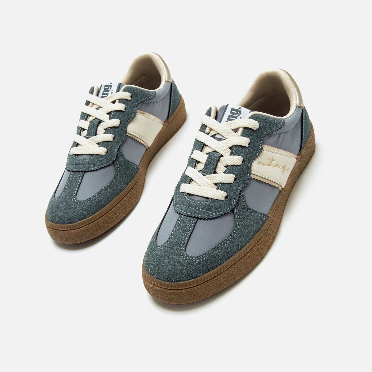 apatilhas Mustang Femininas Roy Azul Marinho e Dourado | 60860 - Roma Pell