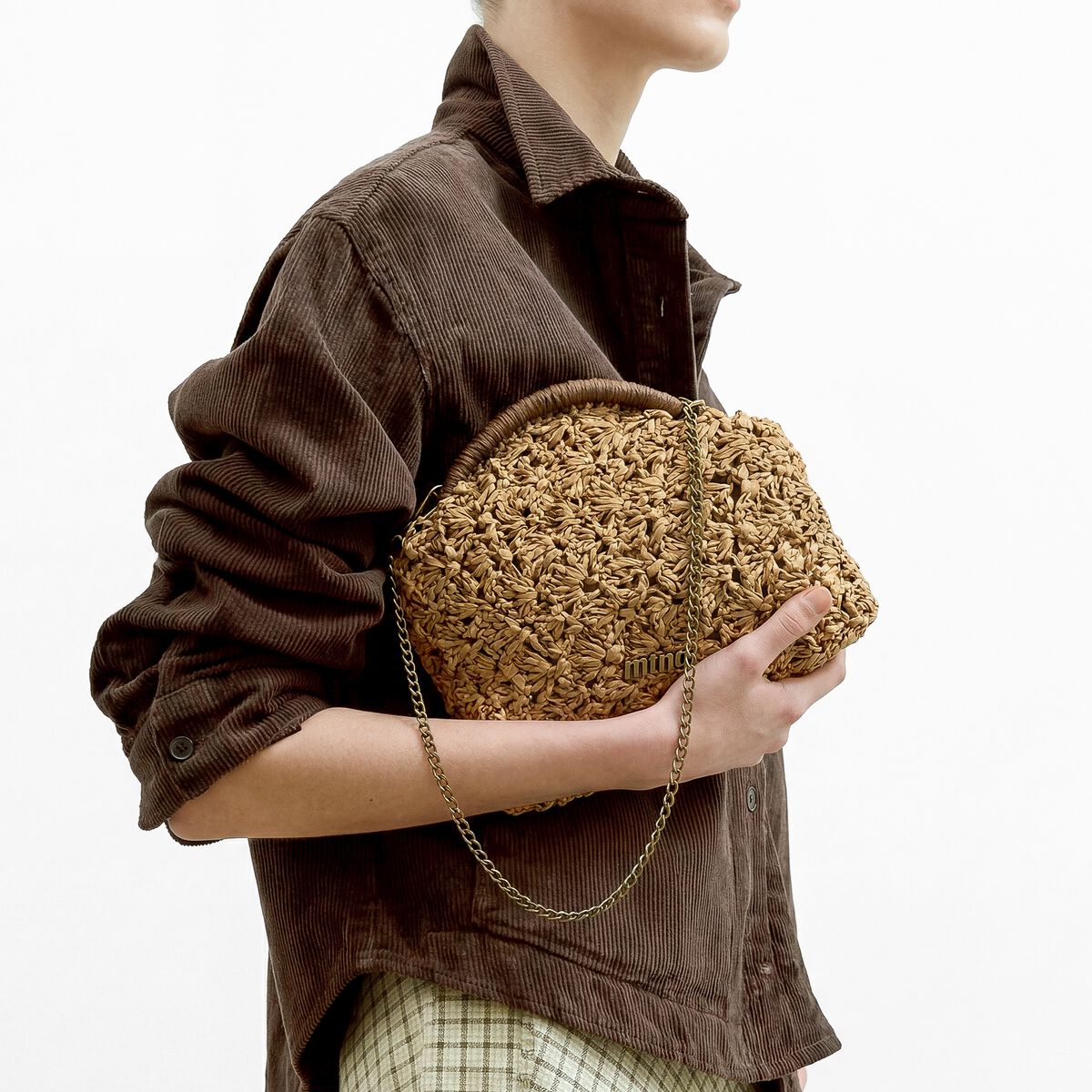 Bolsa de Ombro Cueva Mustang em Ráfia — Estilo Boho Natural - Roma Pell