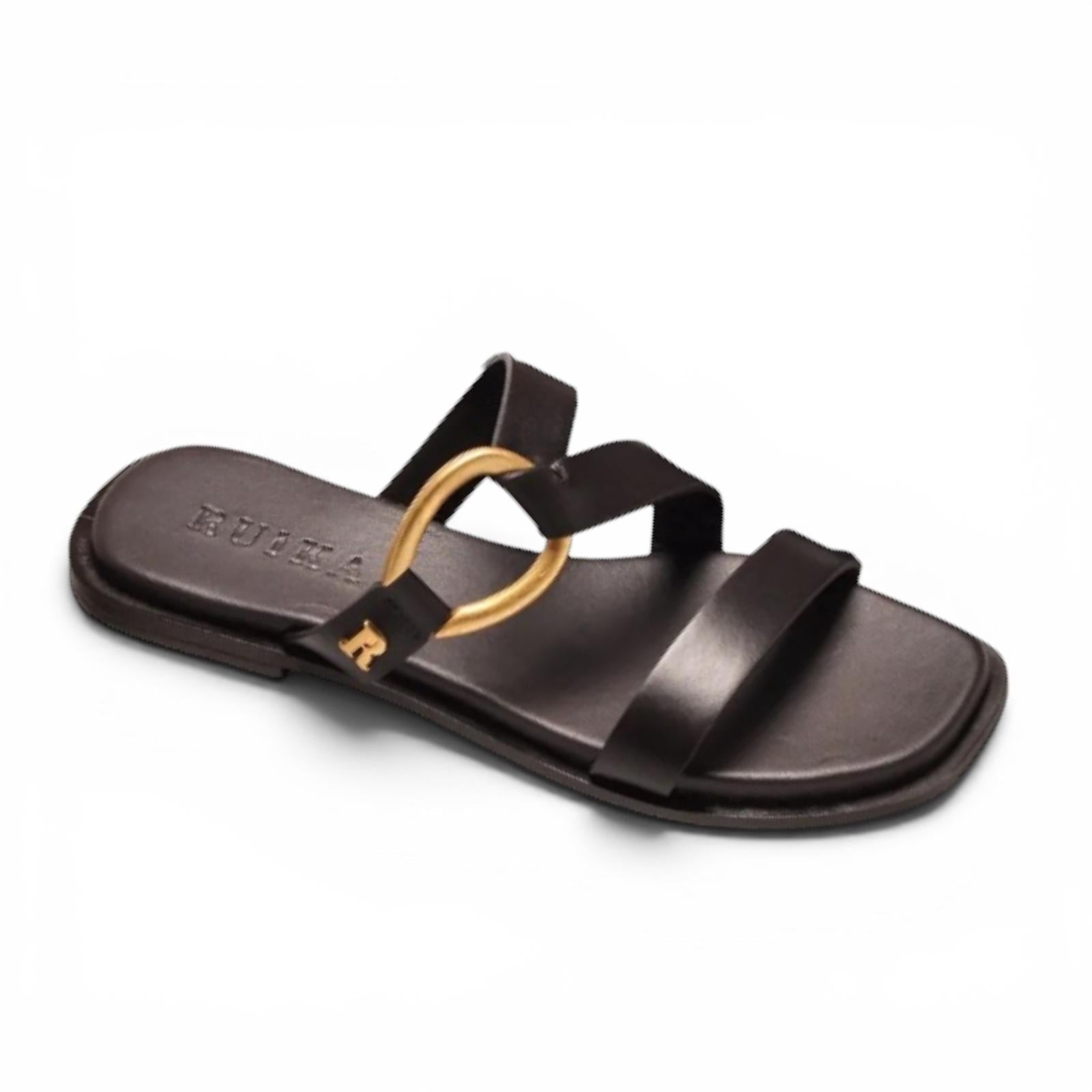 Chinelo Ruika Pele Castanha — Conforto e Elegância para Usar Todo o Dia - Roma Pell