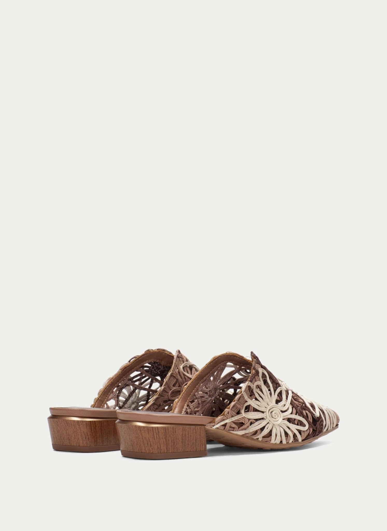 Mule Hispanitas HV264840 | Babouche em Corda | Salto Bloco Dourado | Roma Pell - Roma Pell