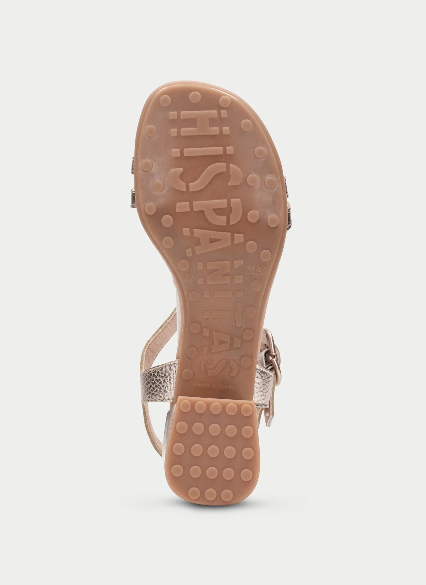 Sandália de Salto Médio Hispanitas Feminina | Tulipan Champagne | Pele com Efeito Metalizado | Ref. HV264836 - Roma Pell