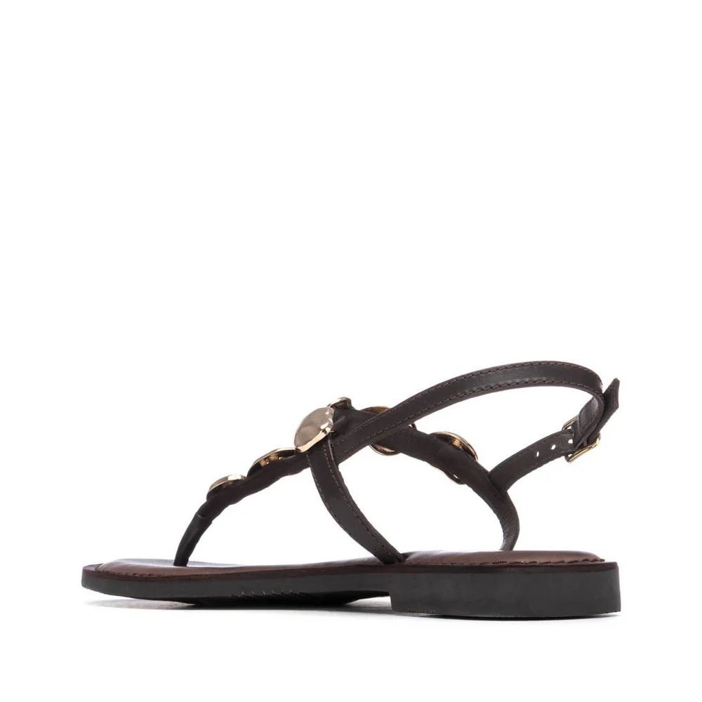 Sandália Gladiadora Carmela em Couro — Elegância com Conforto - Roma Pell
