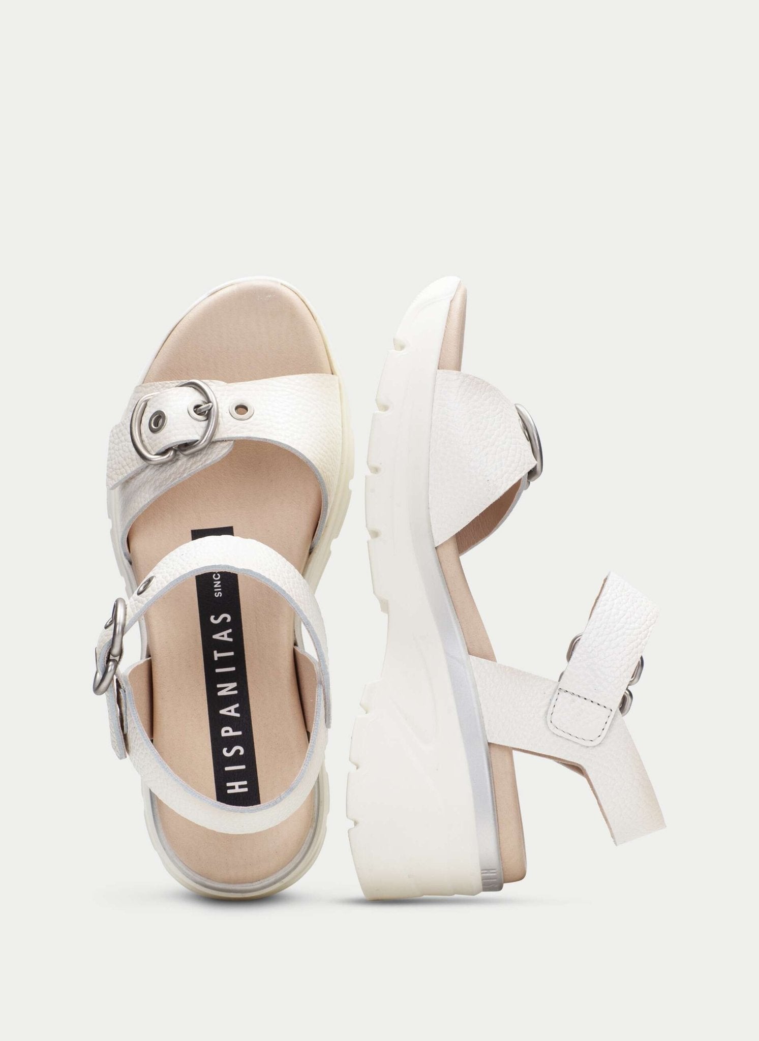 Sandália Sport Hispanitas Feminina | Anabela Cedro Branco | Pele e Tecnologia Triflow | Ref. HV264798 - Roma Pell