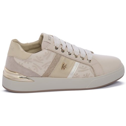 Sapatilhas Keys 11870 Crema Cipria Femininas Premium Itália - Roma Pell