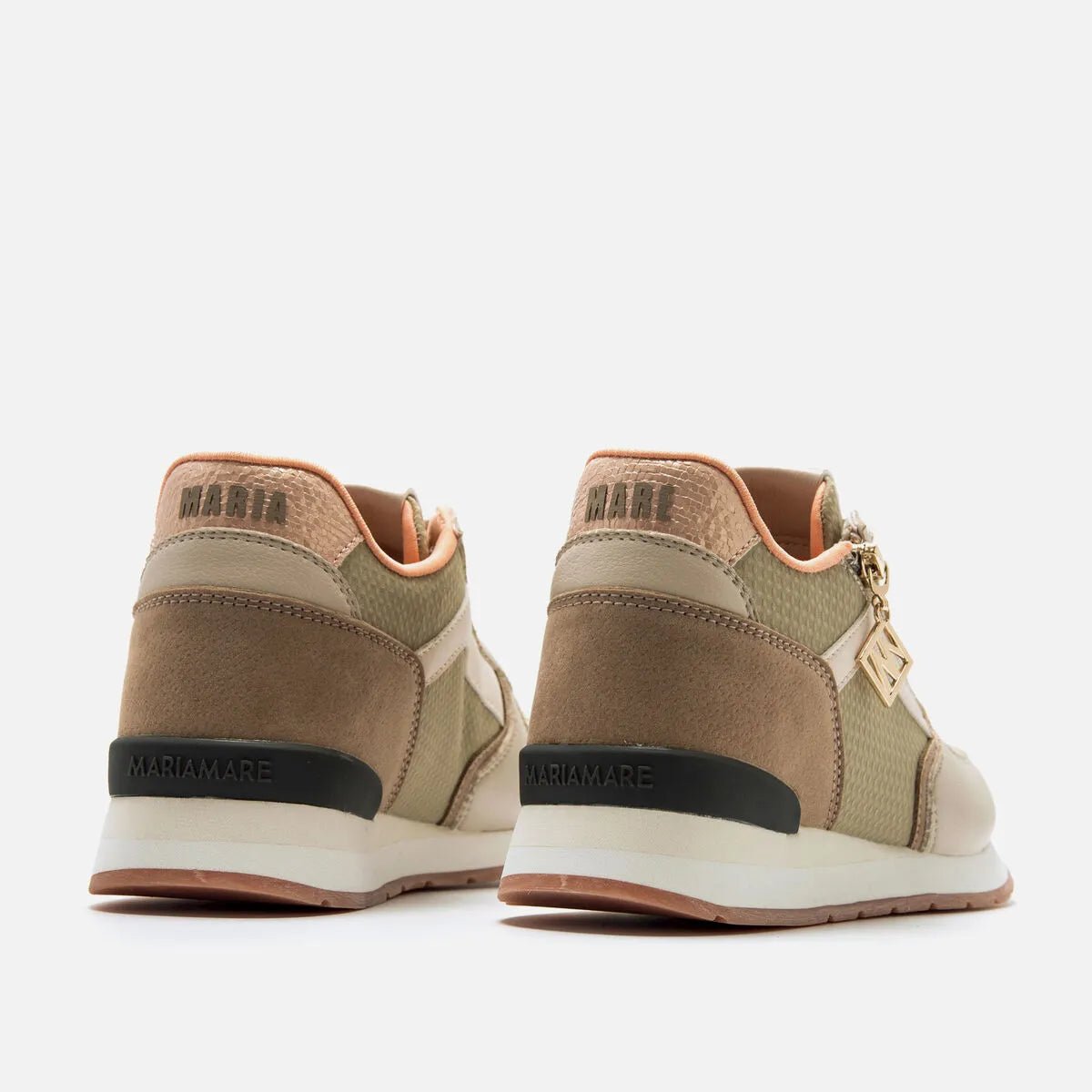 Sapatilhas Mariamare 68663 | Fecho Lateral | Bege ou Menta - Roma Pell