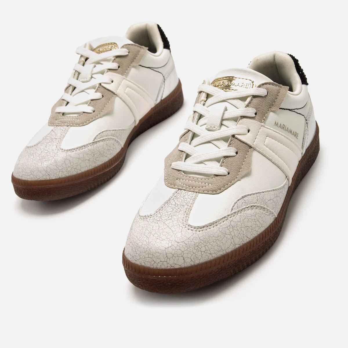 Sapatilhas Mariamare Femininas Gilda Branco Crack | MM 68544 - Roma Pell