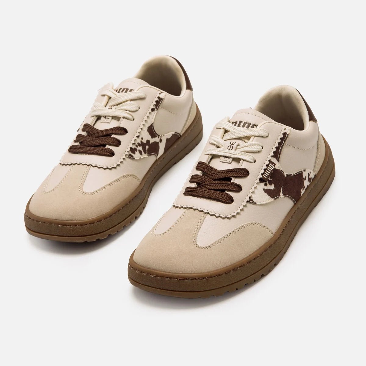 Sapatilhas Mustang Femininas Alasca Free Bege e Branco | 60948 - Roma Pell