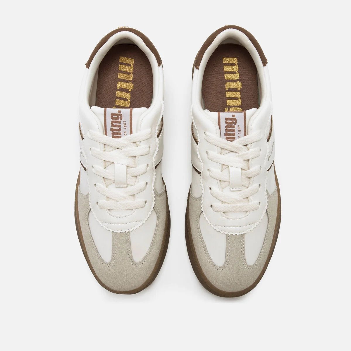 Sapatilhas Mustang Femininas Roy Branco e Castanho | 60860 - Roma Pell