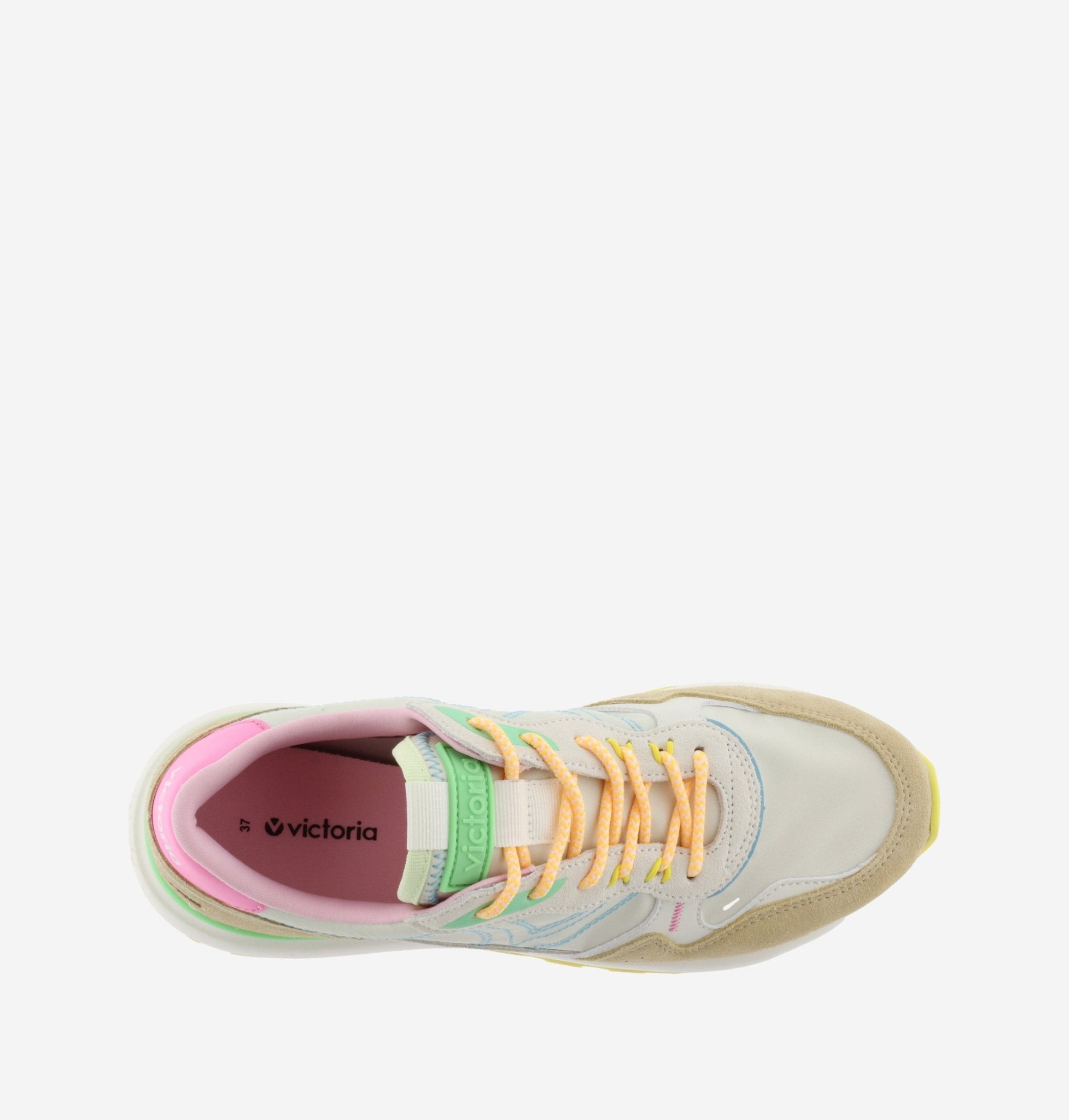 Sapatilhas Victória Multicolor Casual Bege - Roma Pell