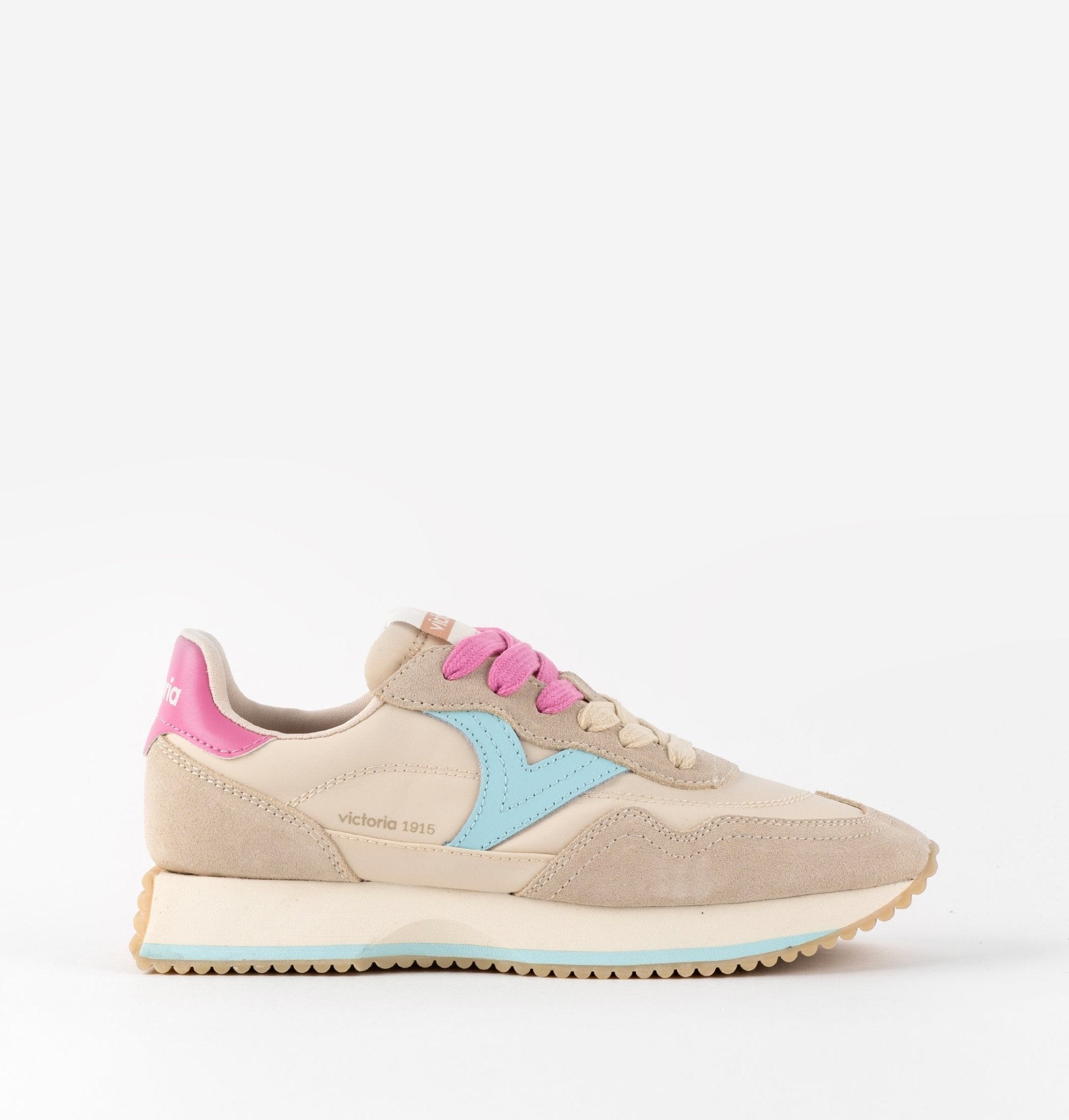 Sapatilhas Victória Multicolor Casual Desportivas Bege - Roma Pell