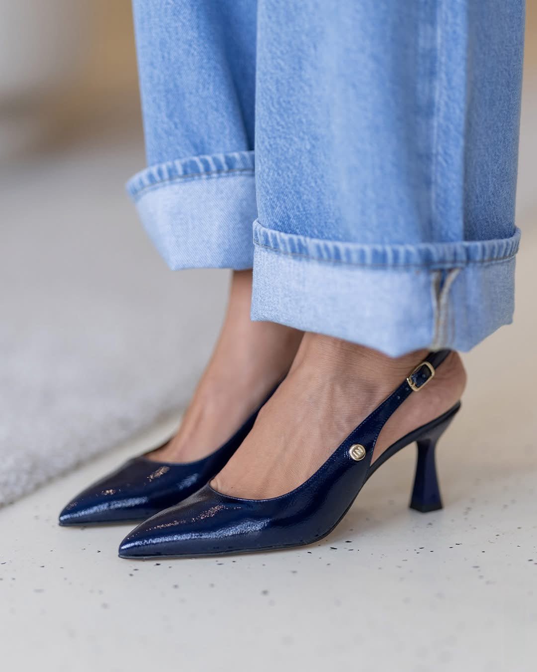 Sapato Slingback Bico Fino iNNovation | Conforto e Elegância - Roma Pell