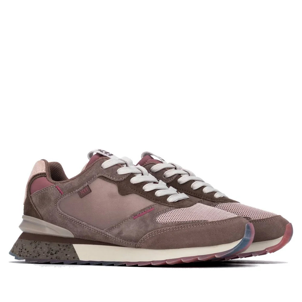 Sapatilha feminina XTI camurça taupe, vista superior