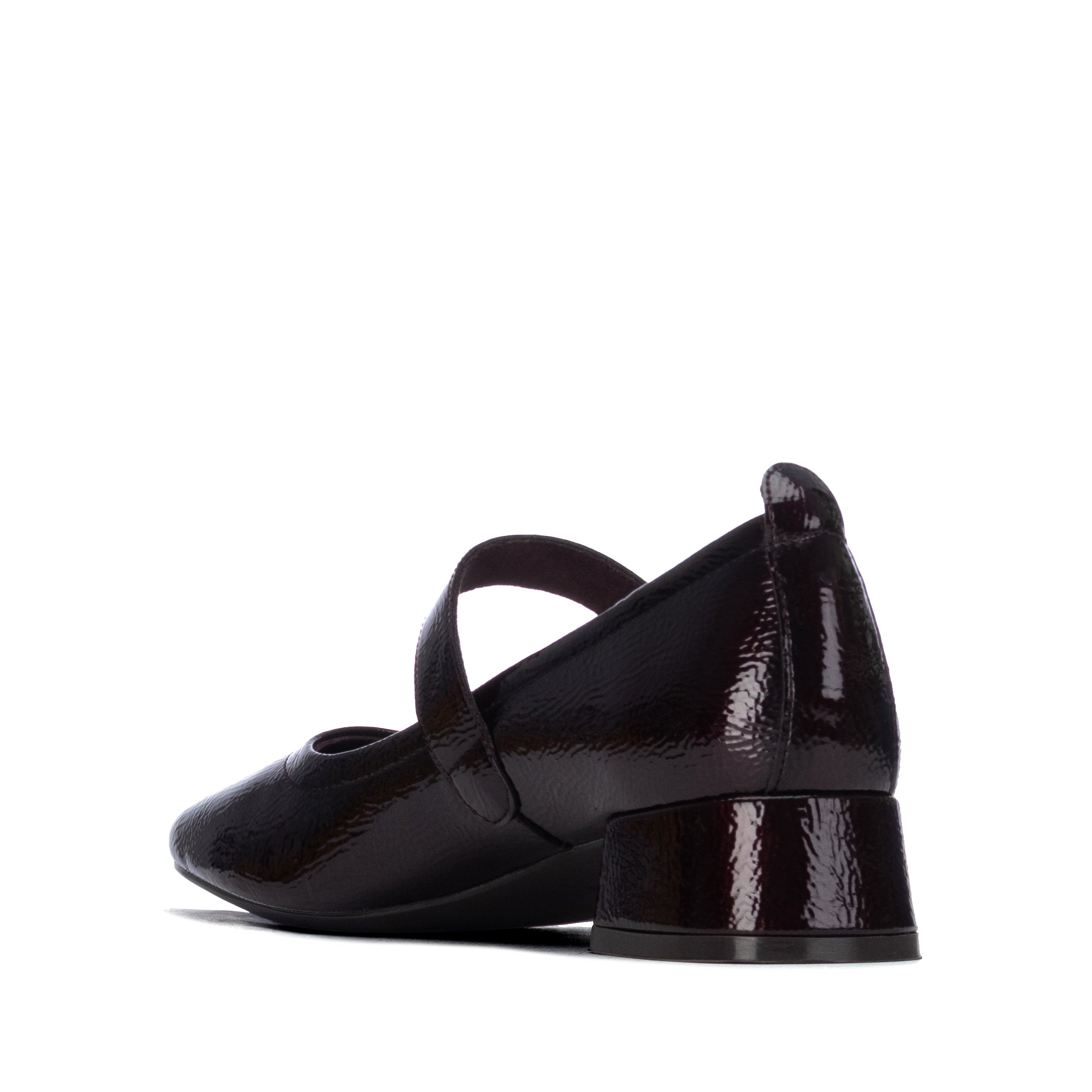 Par de sapatos Mary Jane Carmela em verniz bordeaux