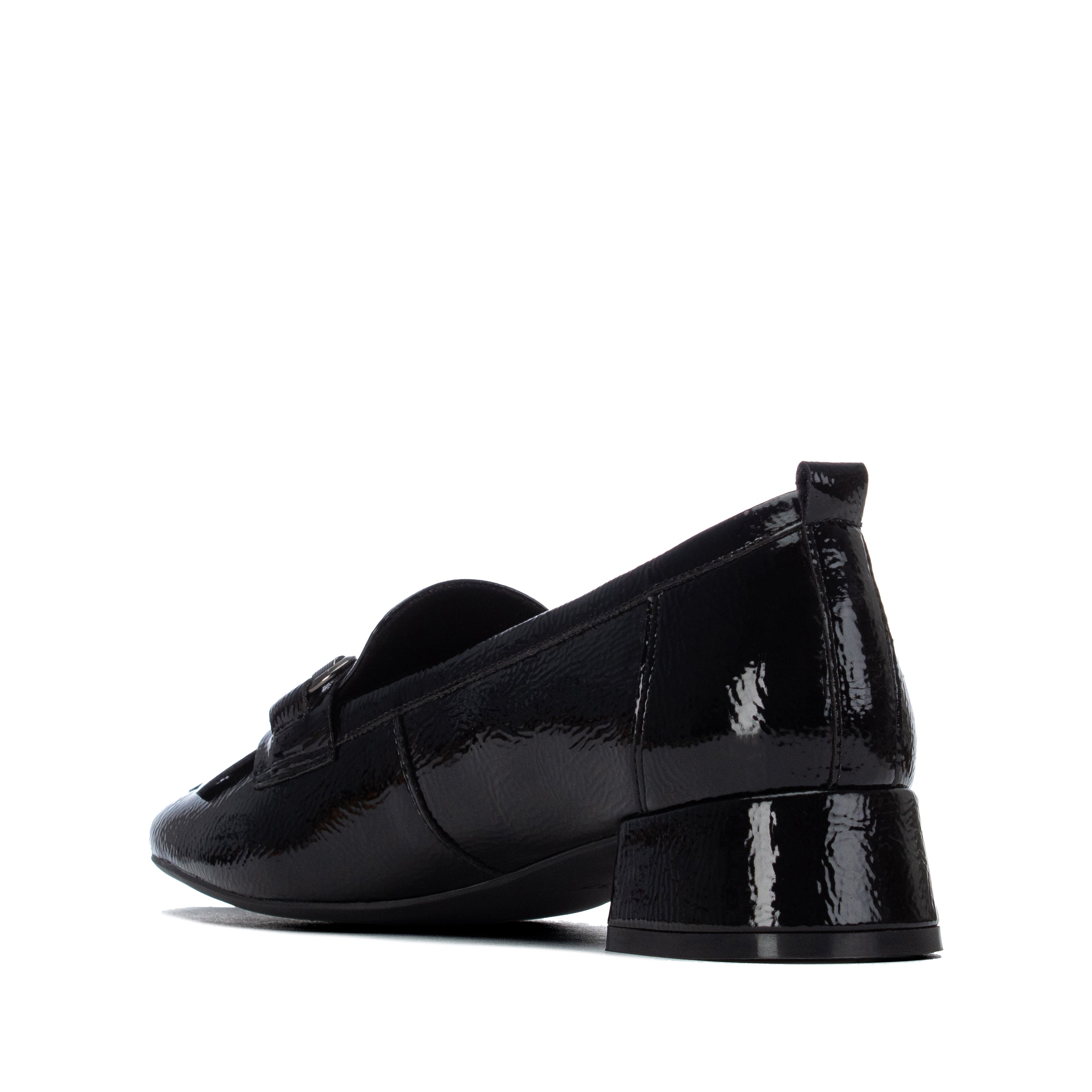 Sola antiderrapante do mocassim Carmela em verniz preto