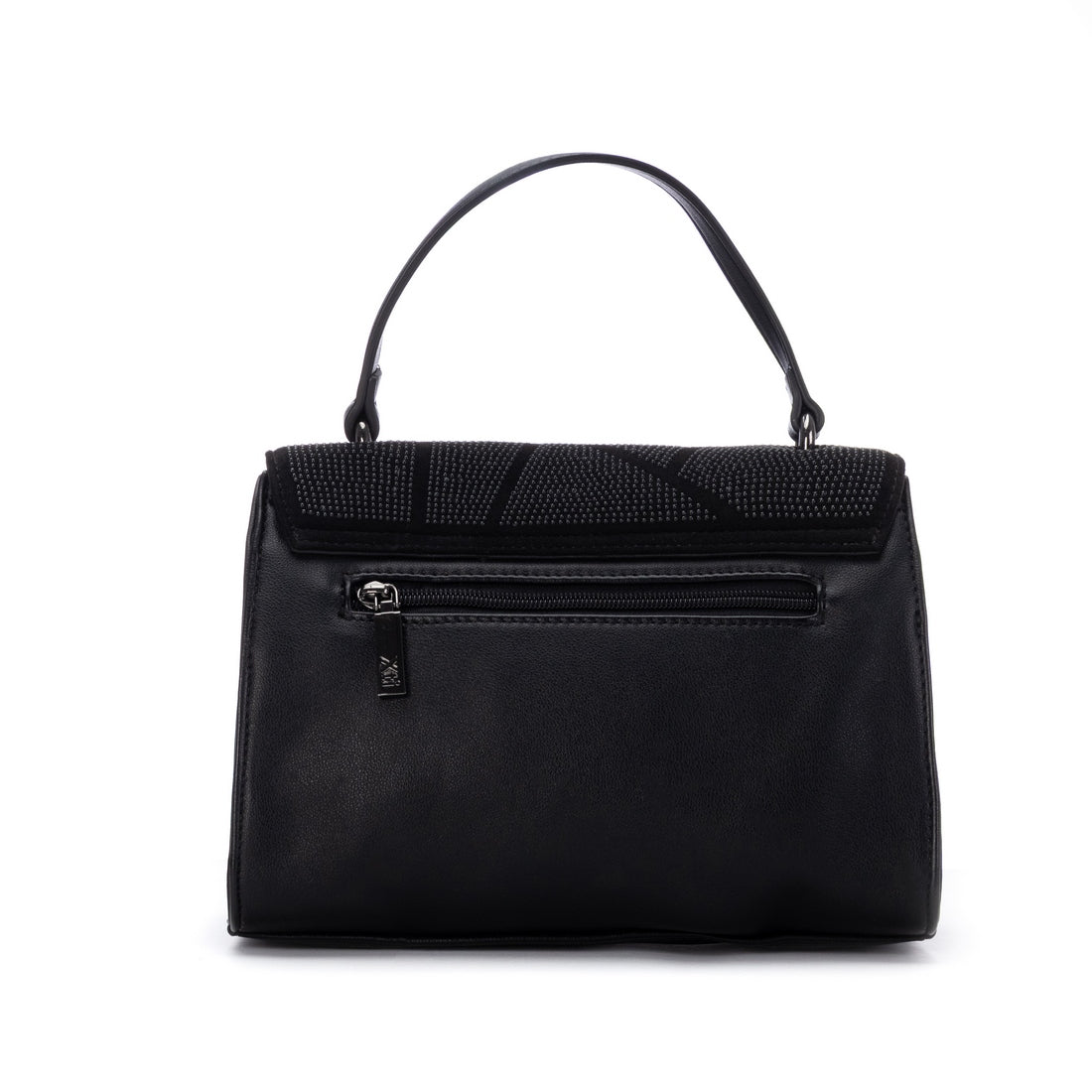 Mala de mão Xti preto vista de trás, com bolso de fecho de correr