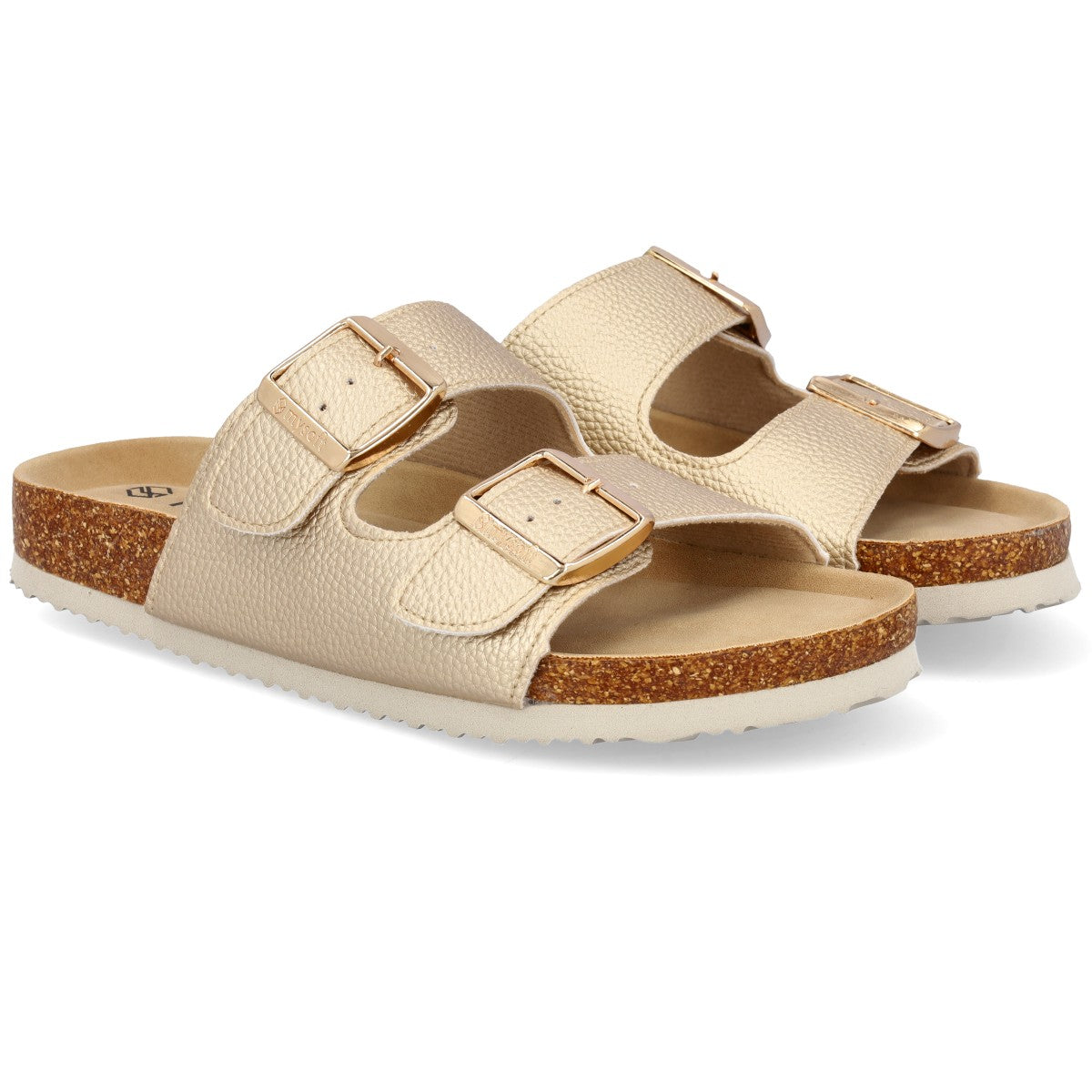 Pormenor da palmilha anatómica almofadada e sola flexível chinelo Mysoft 25M072 — vista diagonal