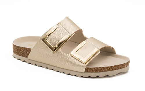 Chinelo Mysoft 25M072 Champanhe conforto anatómico feminino — vista frontal