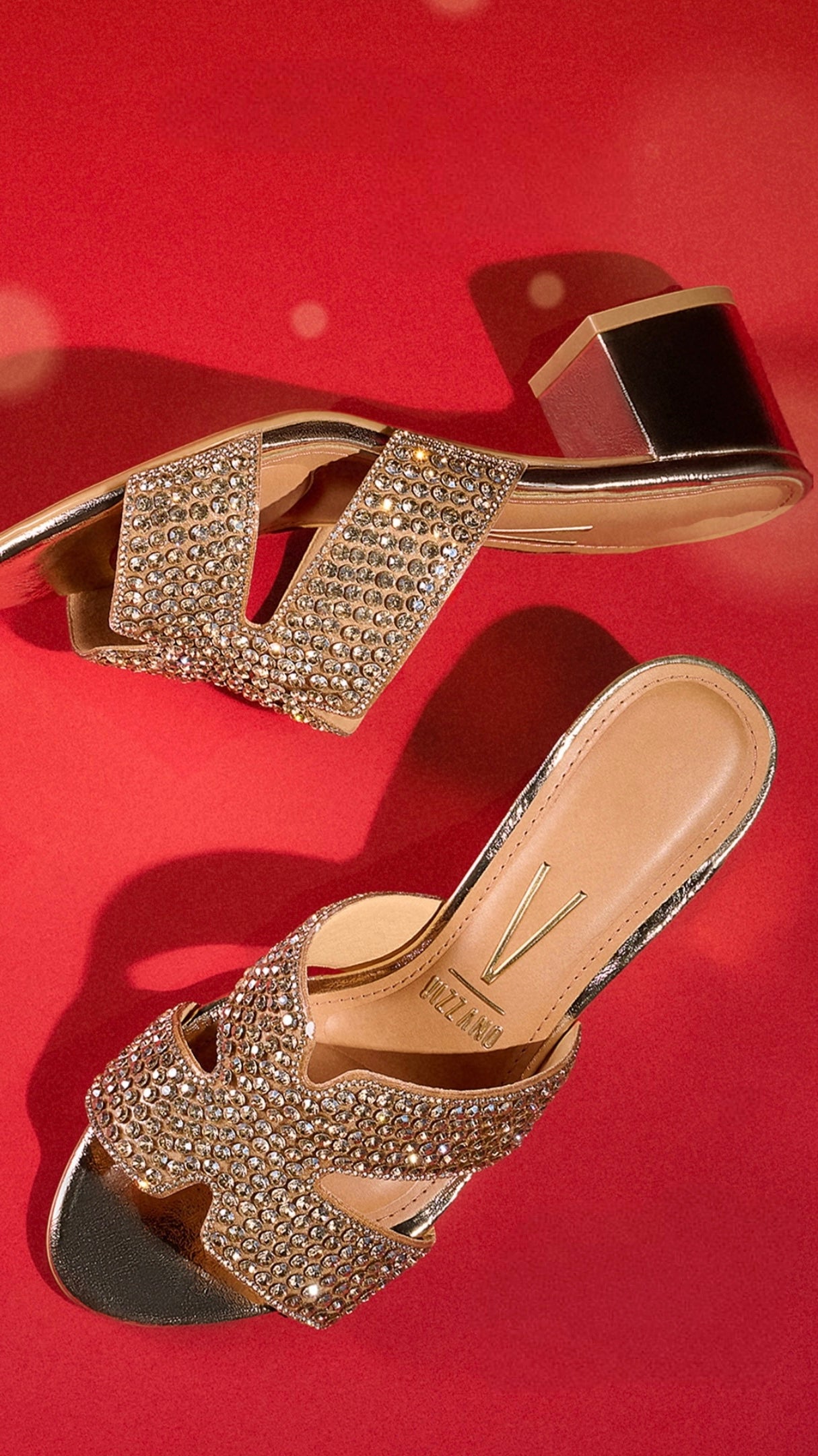 Mule Vizzano 6291.1496 | Salto Bloco com Strass | Conforto e Elegância | Roma Pell