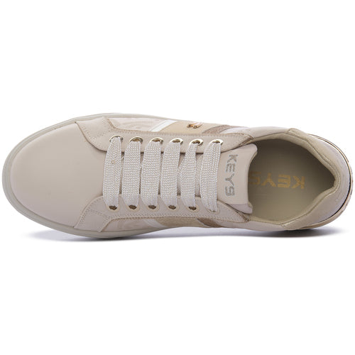 Sapatilhas Keys 11870 Crema Cipria Femininas Premium Itália