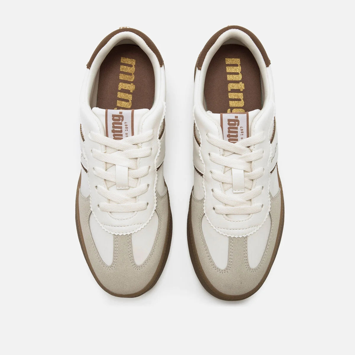 Sapatilhas Mustang Femininas Roy Branco e Castanho | 60860