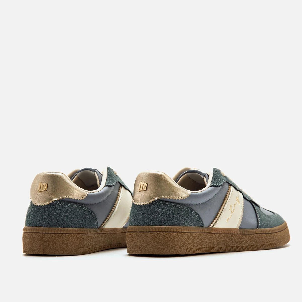 apatilhas Mustang Femininas Roy Azul Marinho e Dourado | 60860 - Roma Pell