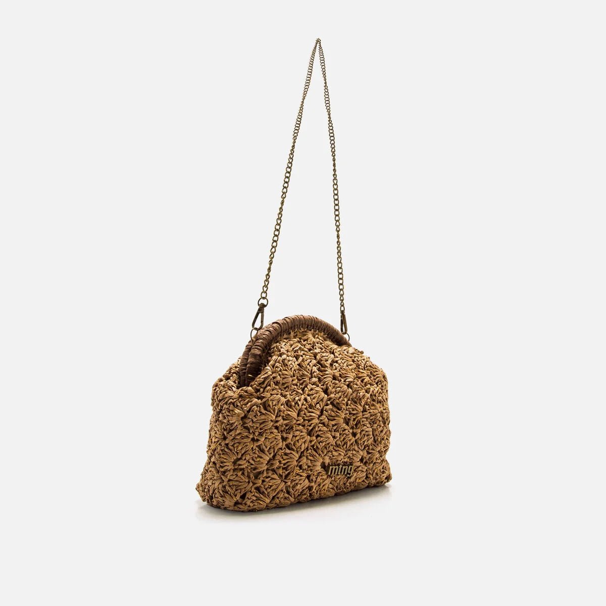 Bolsa de Ombro Cueva Mustang em Ráfia — Estilo Boho Natural - Roma Pell