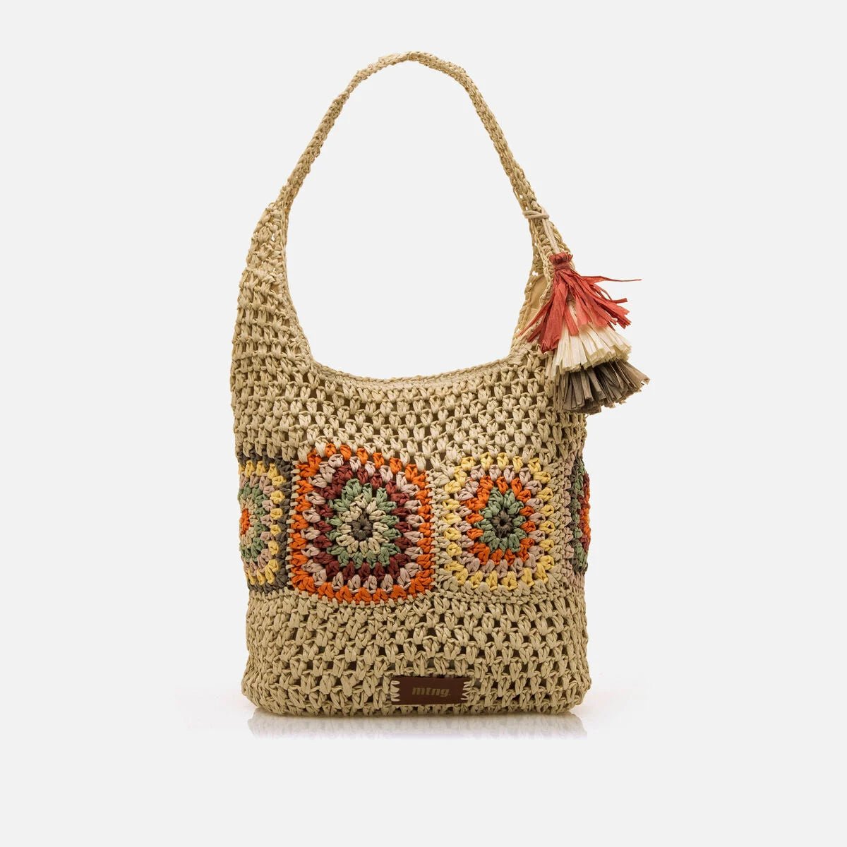 Bolsa Hobo Mustang Costa — Ráfia Trançada para o Verão - Roma Pell
