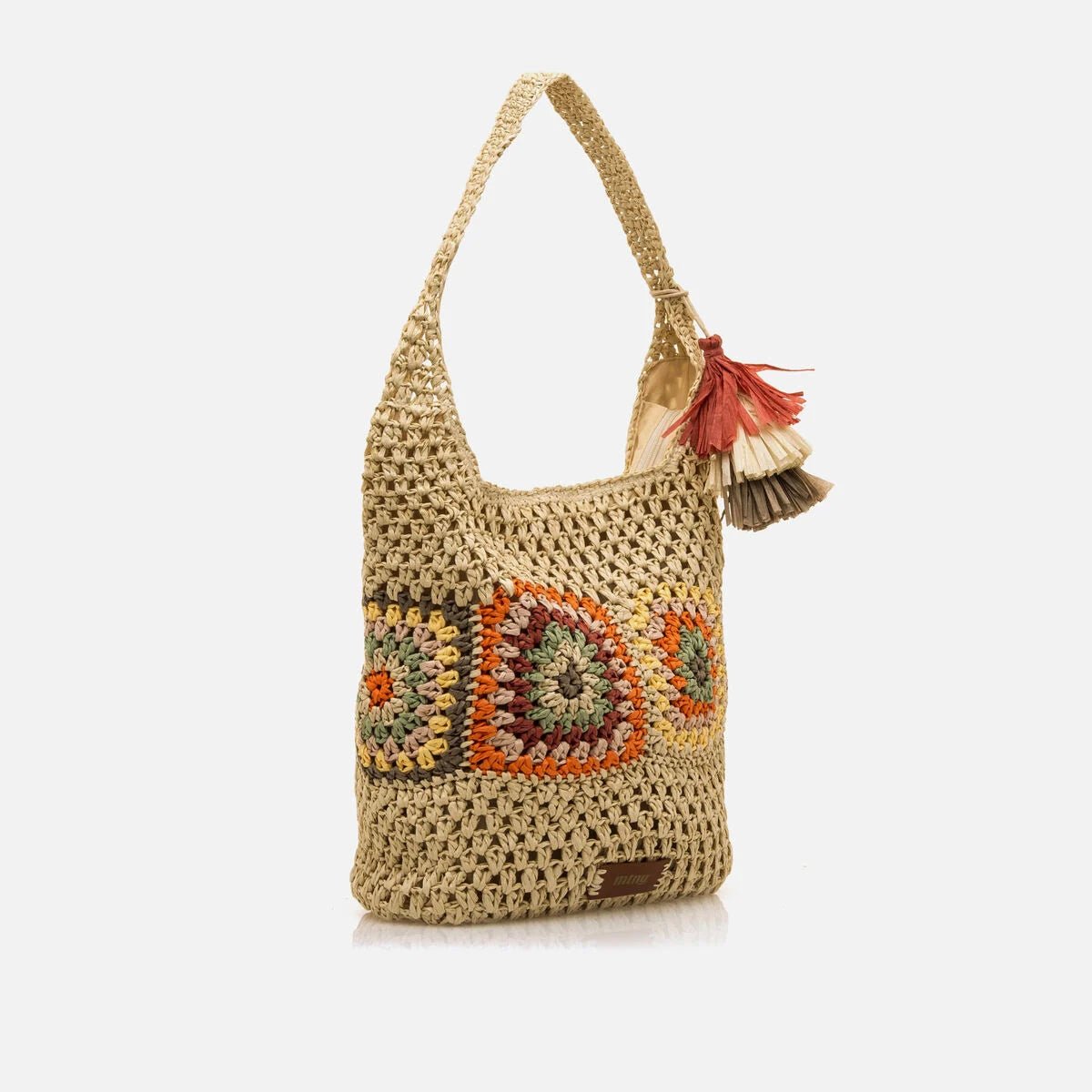 Bolsa Hobo Mustang Costa — Ráfia Trançada para o Verão - Roma Pell