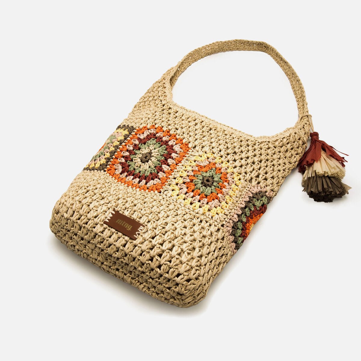 Bolsa Hobo Mustang Costa — Ráfia Trançada para o Verão - Roma Pell