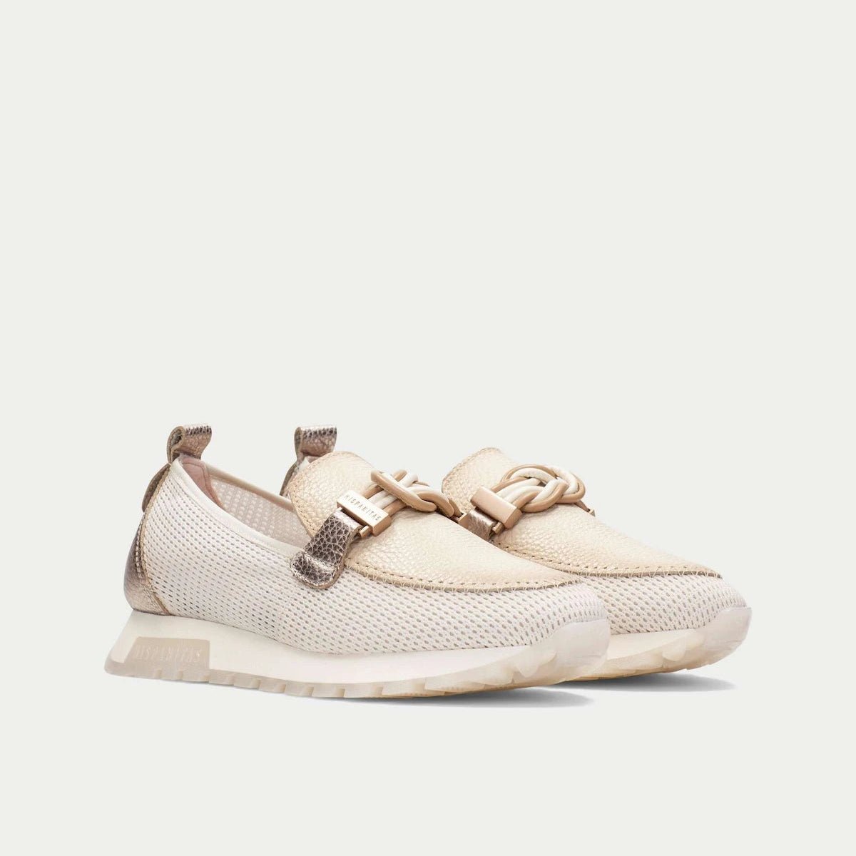 Mocassim Hispanitas Oregon Pele Branco e Champagne | Triflow® | Roma Pell - Roma Pell