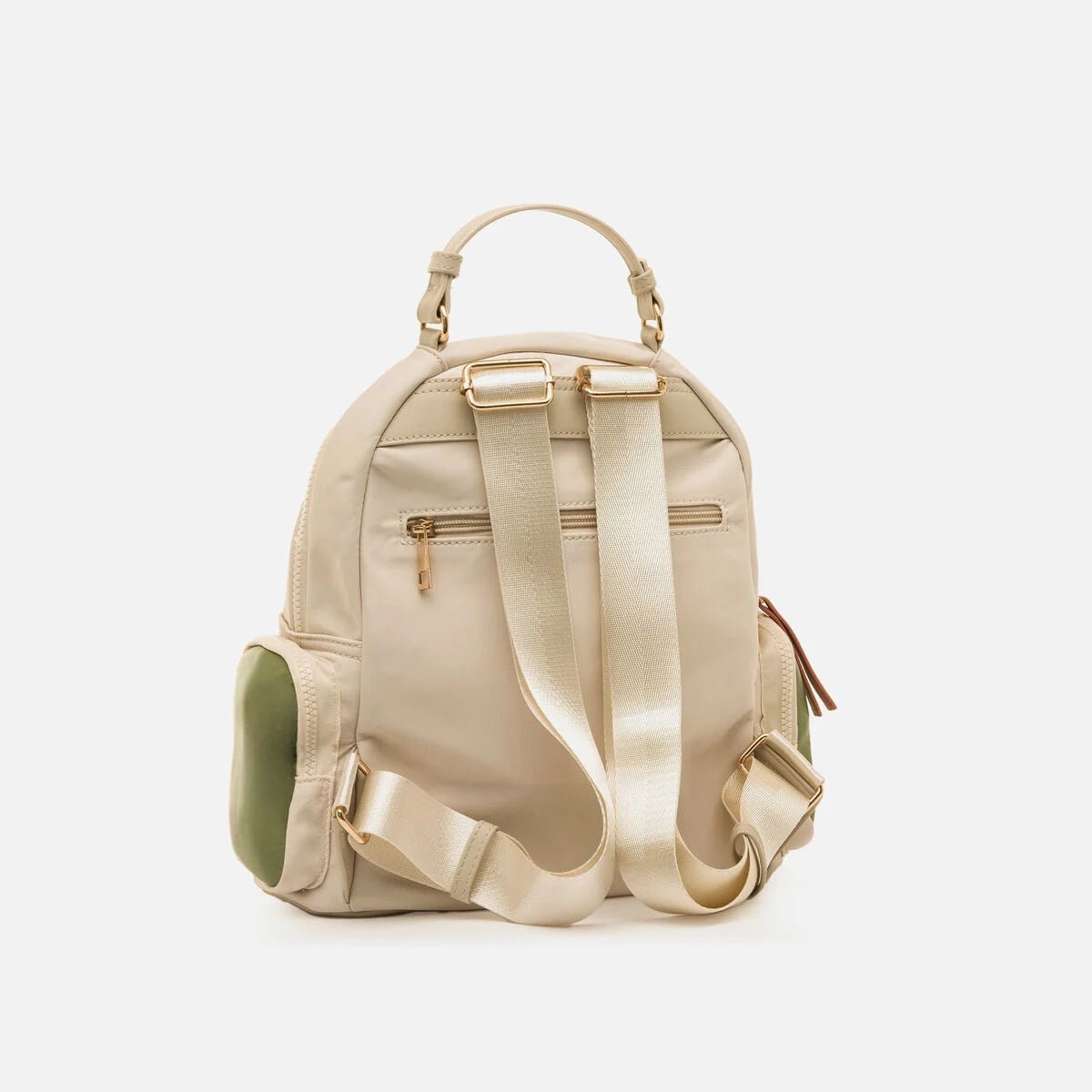Mochila Mariamare Mover Mulher Bege Verde Detalhes Pêssego C59989 - Roma Pell