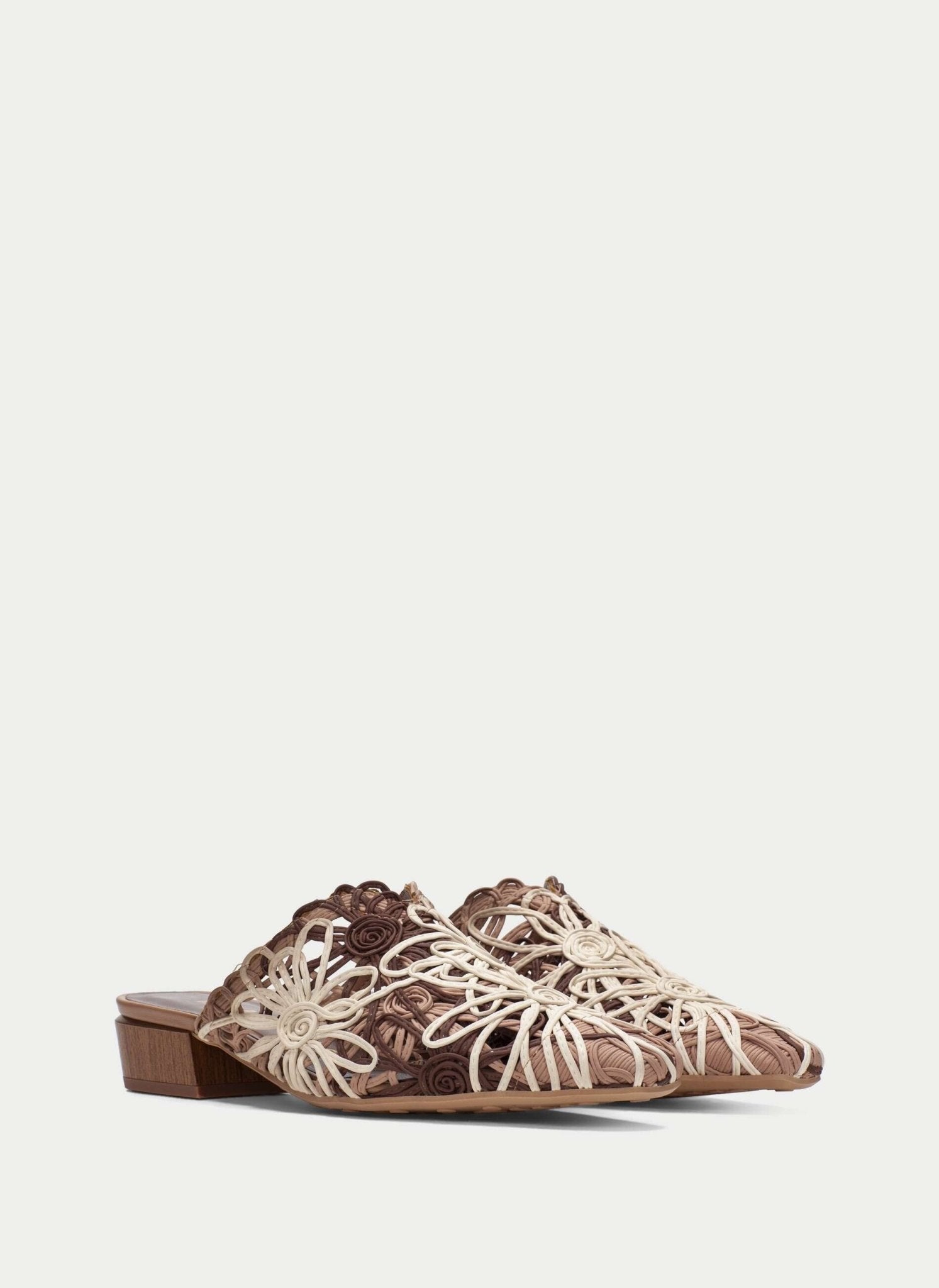 Mule Hispanitas HV264840 | Babouche em Corda | Salto Bloco Dourado | Roma Pell - Roma Pell