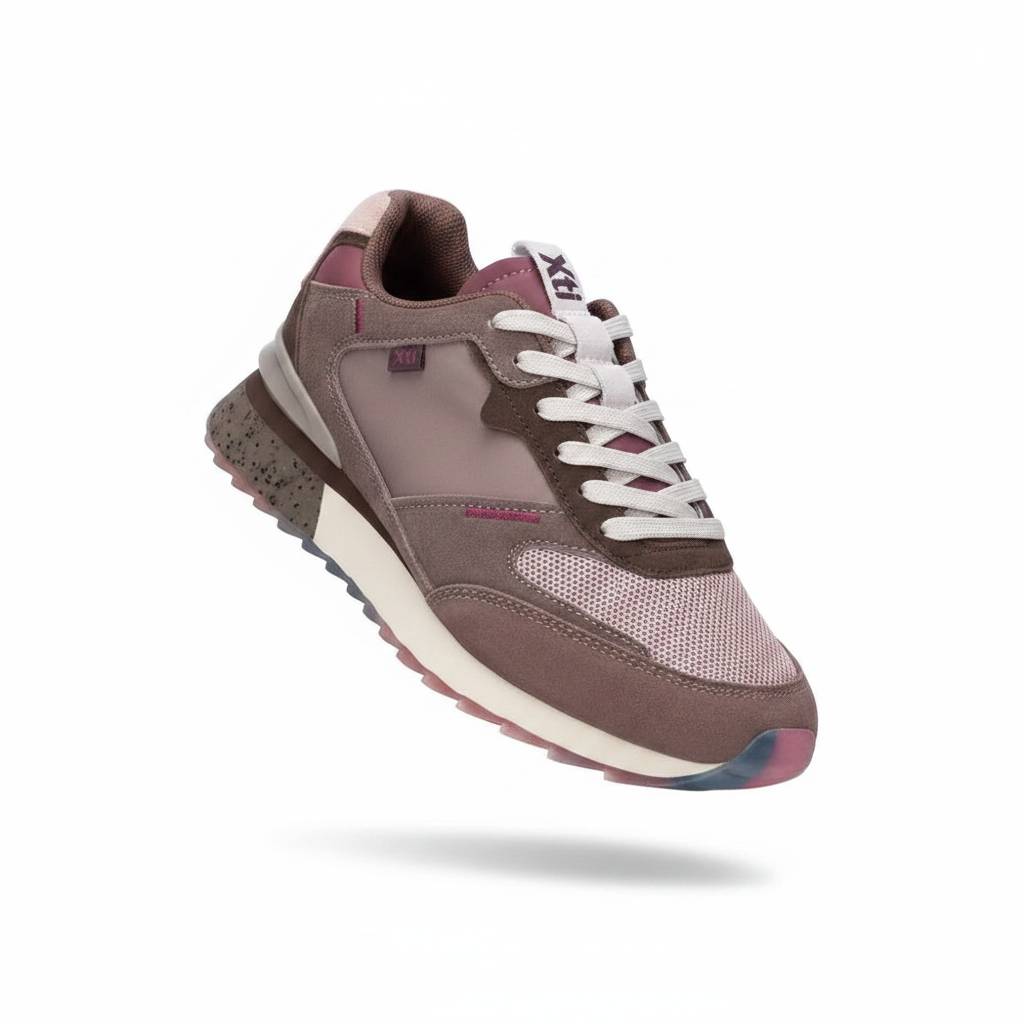 Sapatilha feminina XTI camurça taupe, packshot do produto