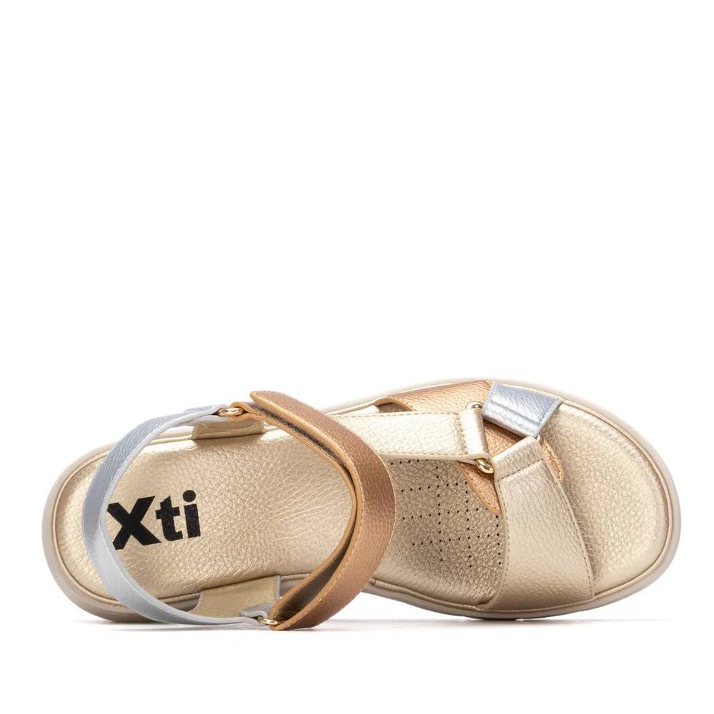 Sandália Anabela XTi com Velcro — Conforto e Estilo Vegan - Roma Pell