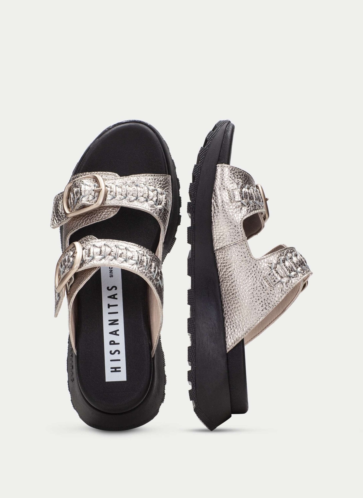 Sandália Desportiva Hispanitas Ambar Feminina em Pele Champagne - HV264783 - Roma Pell