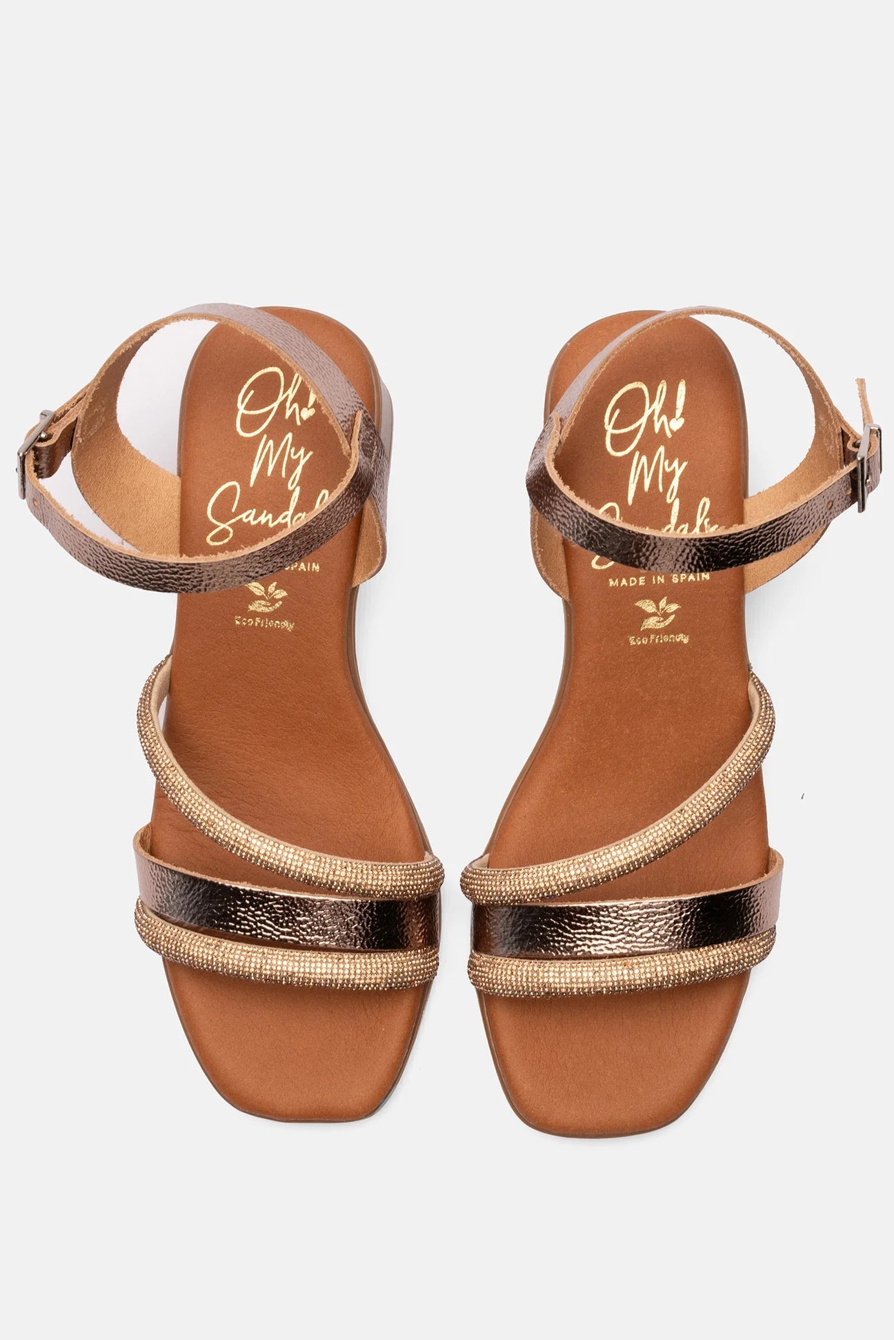 Sandália Olivia em Couro Champanhe — Elegância para Qualquer Ocasião - Roma Pell