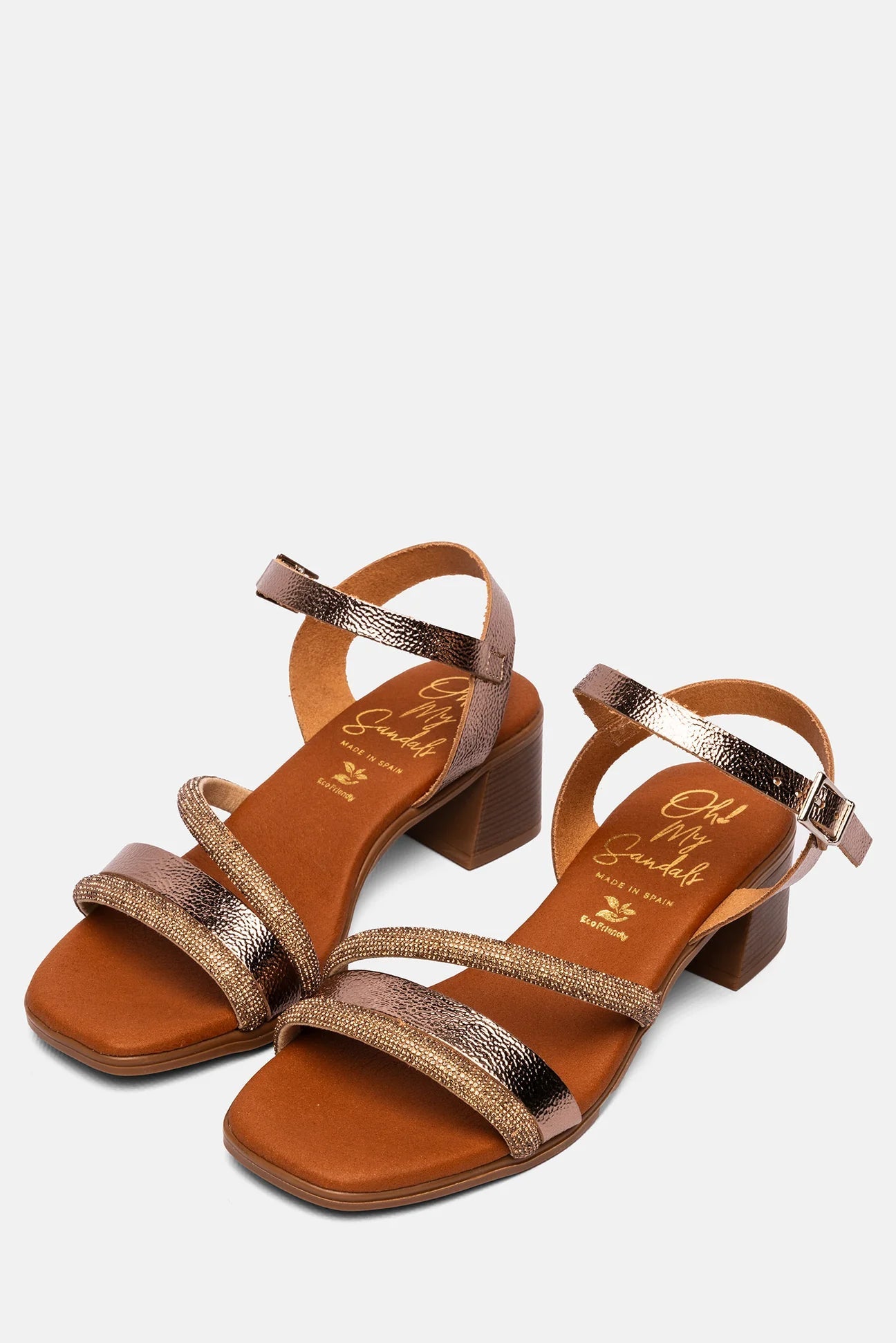 Sandália Olivia em Couro Champanhe — Elegância para Qualquer Ocasião - Roma Pell