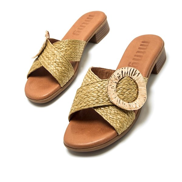 Sandálias Mustang Agnes | Ráfia Entrançada e Palmilha Comfort - Roma Pell