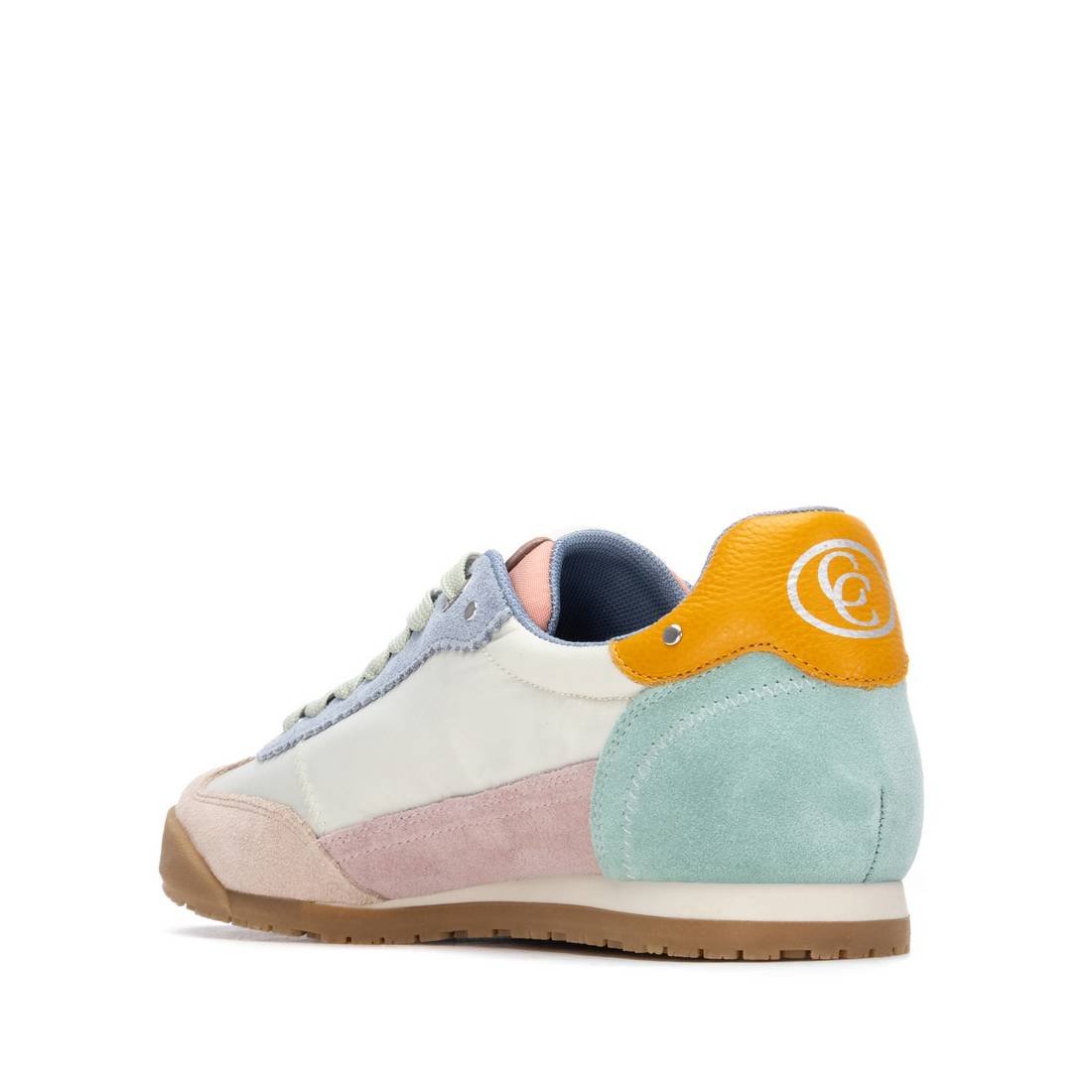 Sapatilha Carmela Multicolor | Camurça Pastel Bege Azul Rosa - Roma Pell