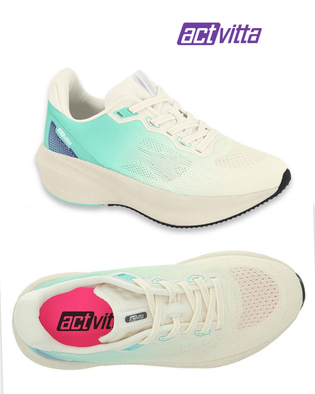Sapatilhas Actvitta Ultra Comfort 4849.303 | Sola Max - Cushion Menta | Roma Pell - Roma Pell