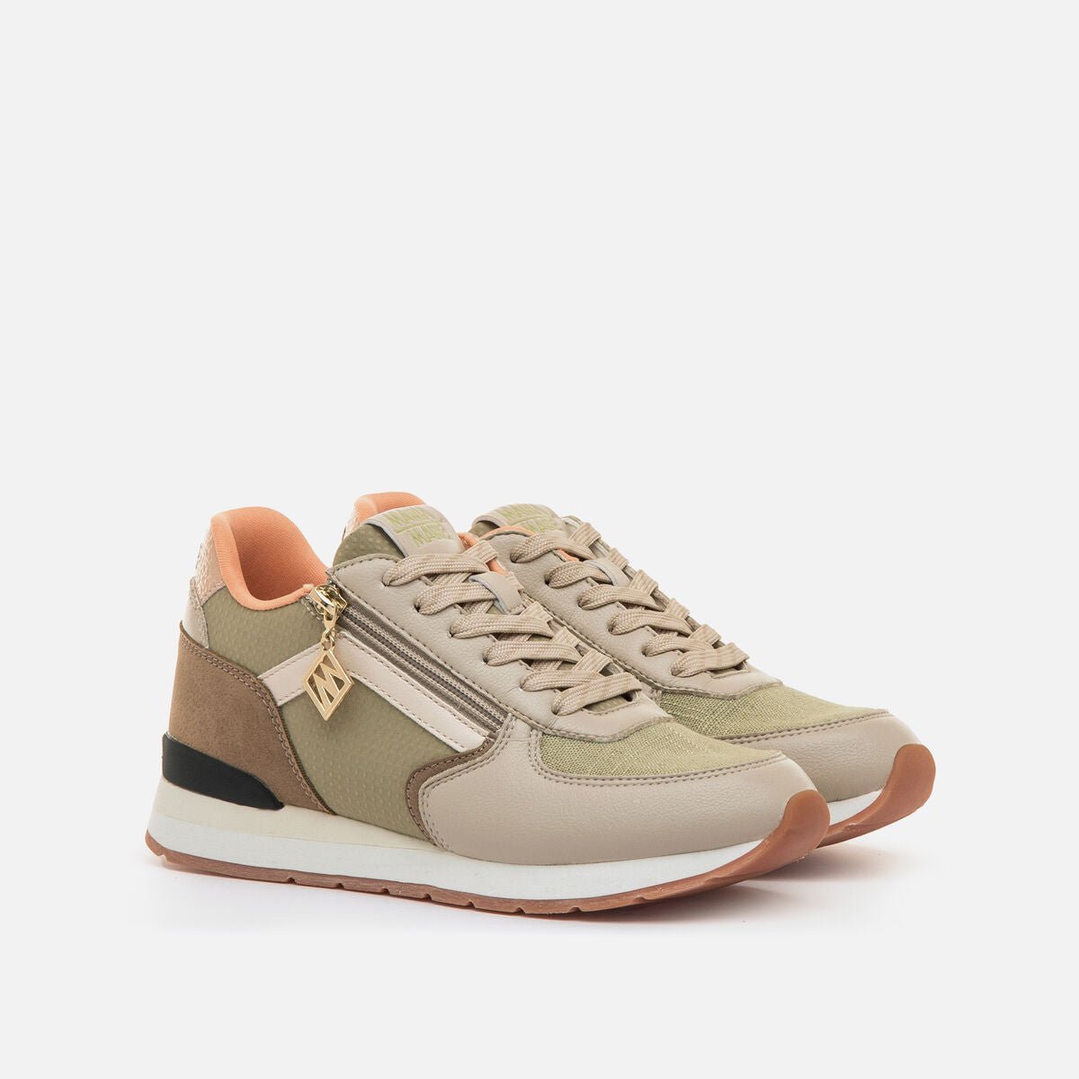 Sapatilhas Mariamare 68663 | Fecho Lateral | Bege ou Menta - Roma Pell