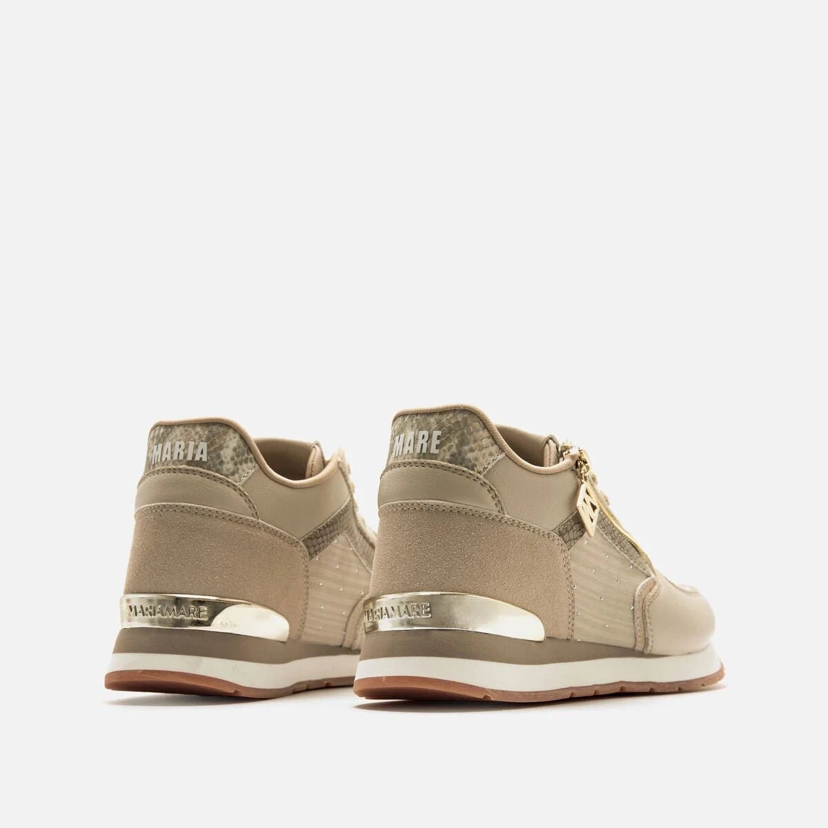 Sapatilhas Mariamare 68663 | Fecho Lateral | Bege ou Menta - Roma Pell