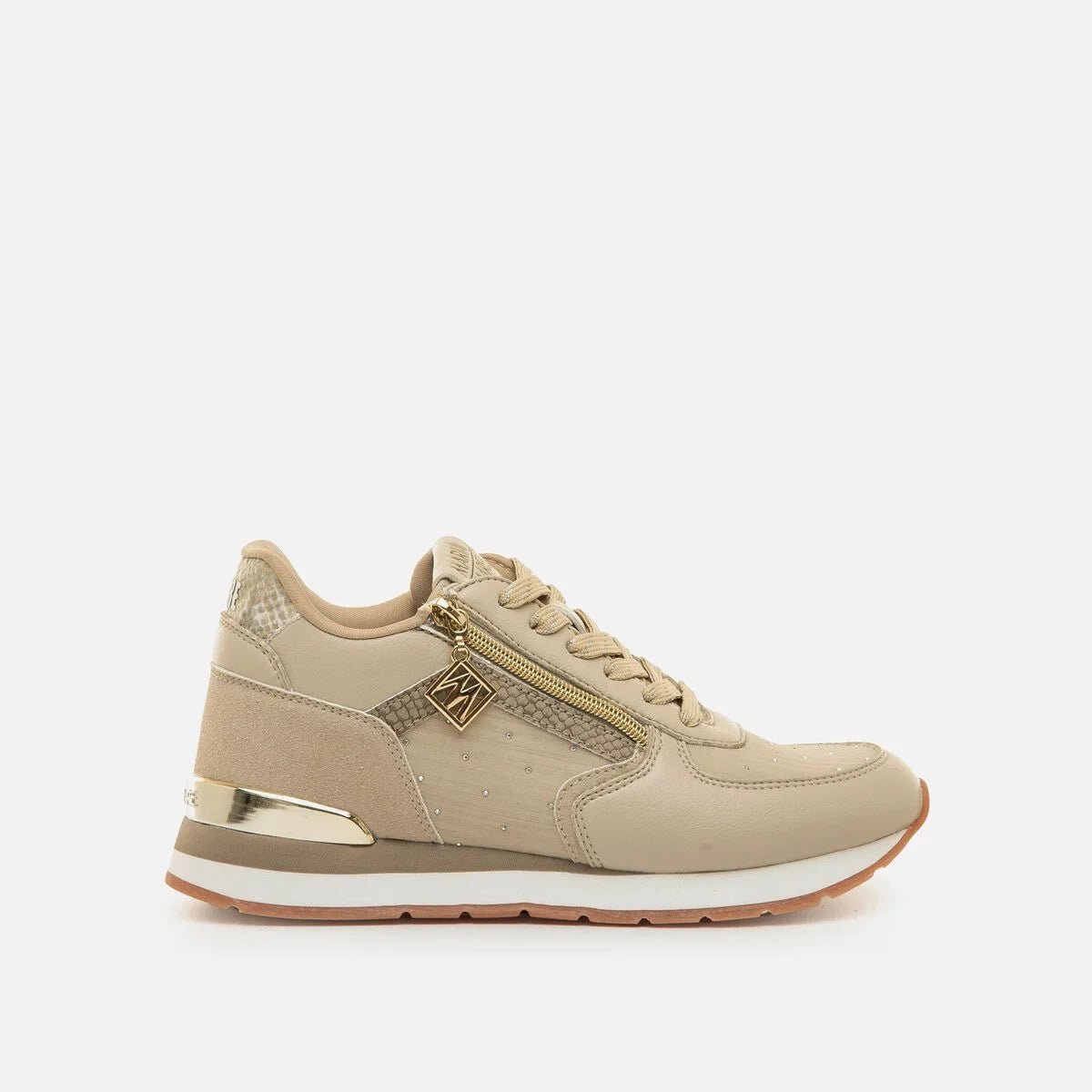 Sapatilhas Mariamare 68663 | Fecho Lateral | Bege ou Menta - Roma Pell