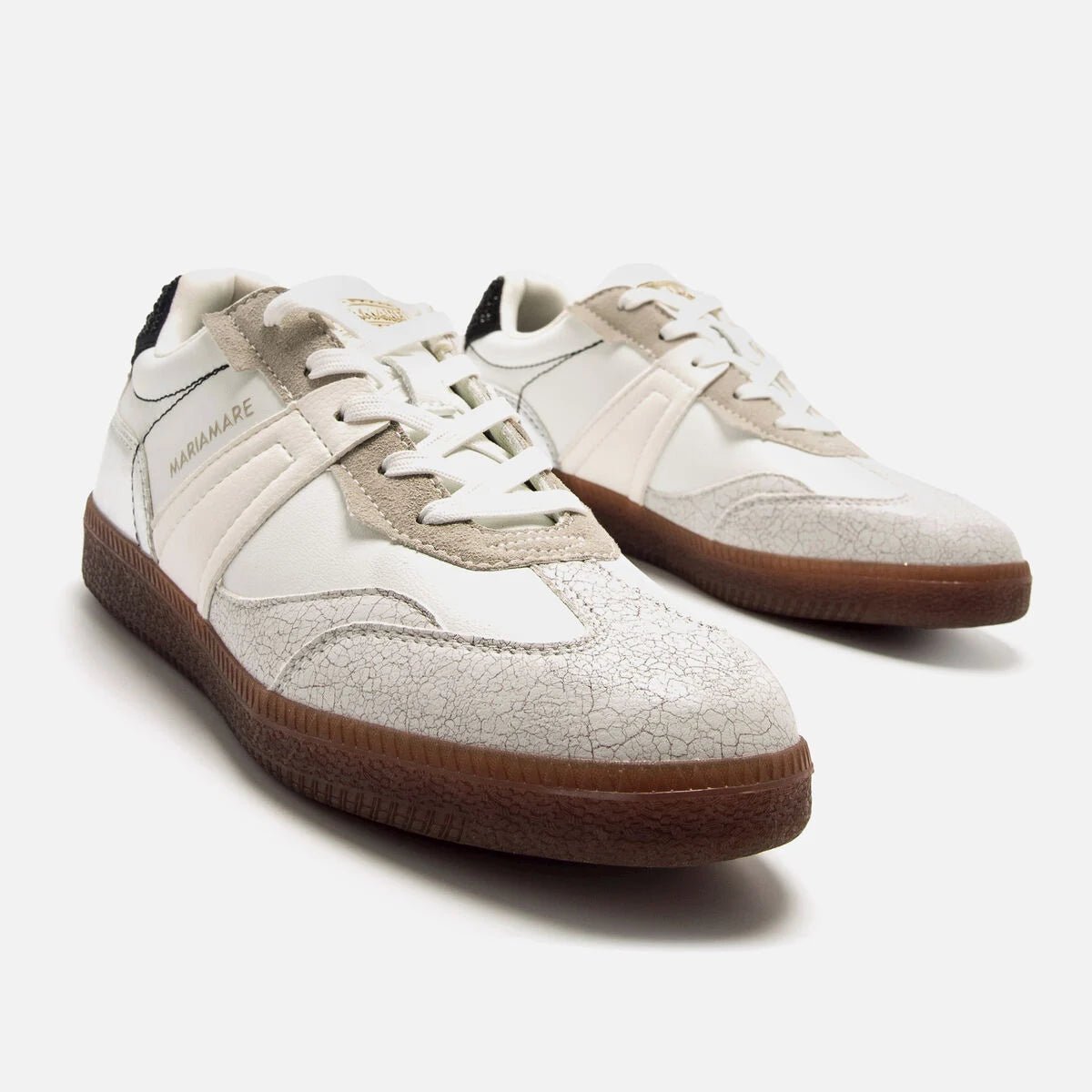 Sapatilhas Mariamare Femininas Gilda Branco Crack | MM 68544 - Roma Pell