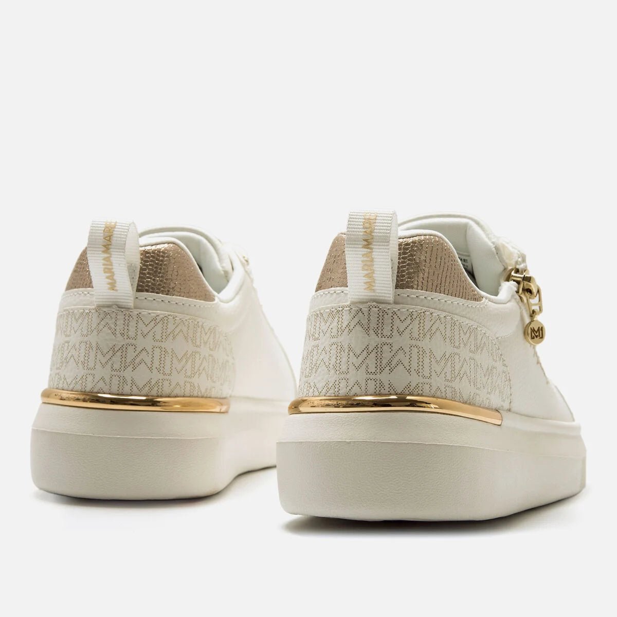 Sapatilhas Mariamare Femininas Gilda Branco e Dourado | 68660 - Roma Pell