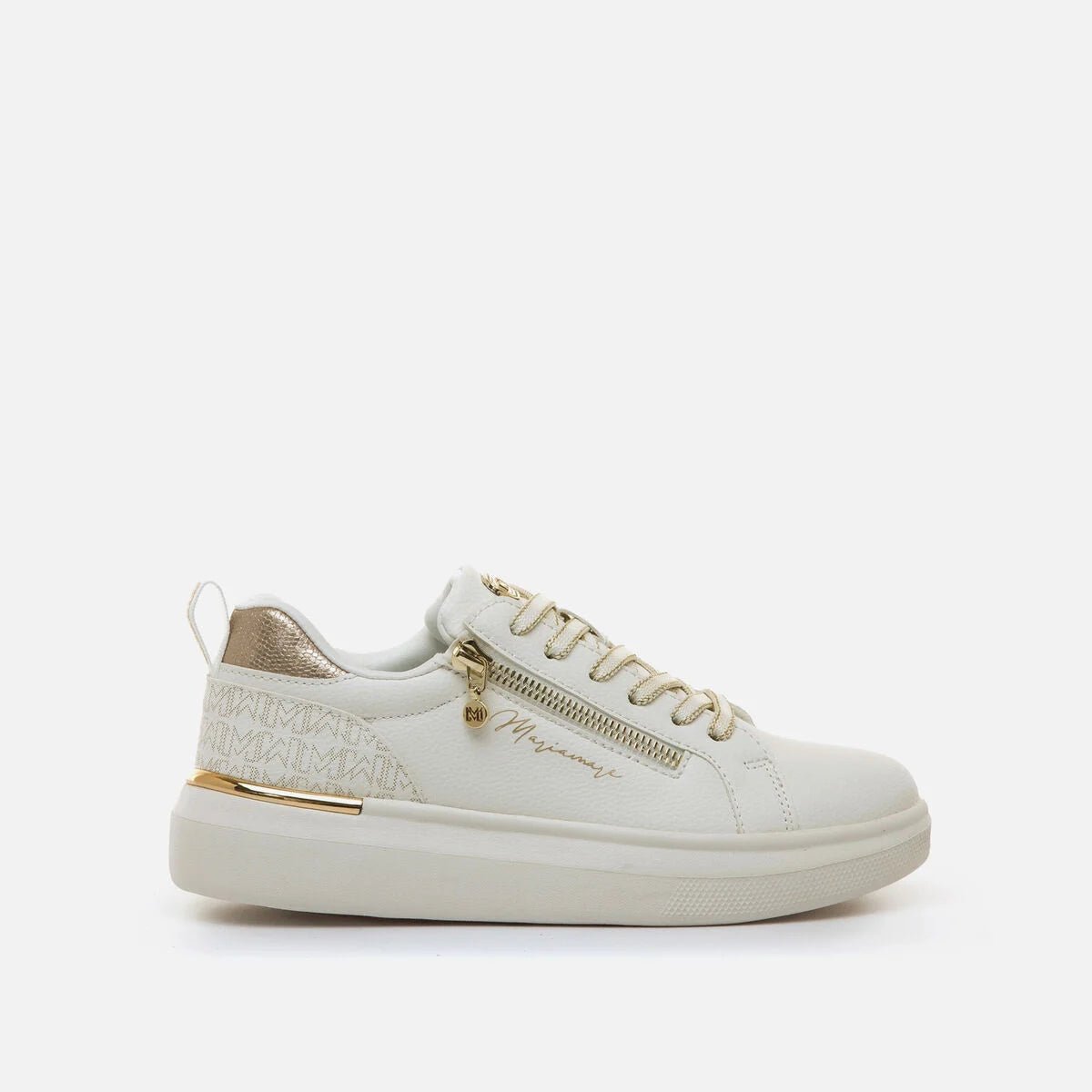 Sapatilhas Mariamare Femininas Gilda Branco e Dourado | 68660 - Roma Pell